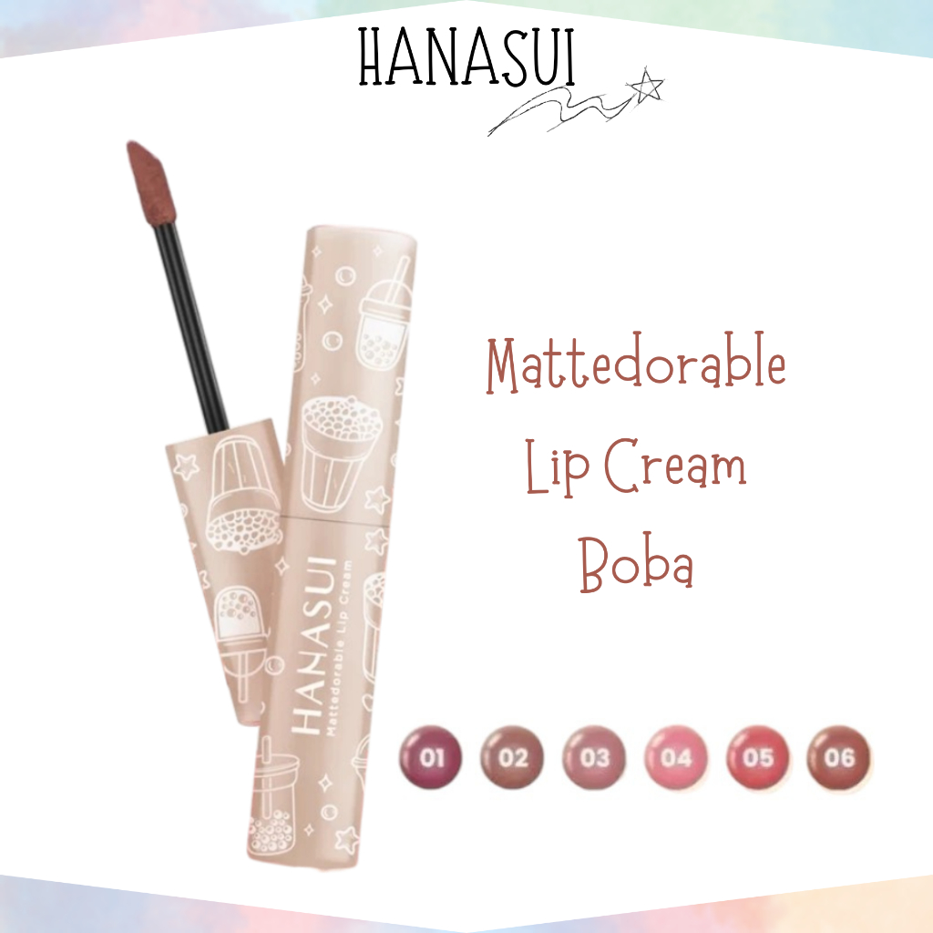 Hanasui Mattedorable Lip Cream Boba / Lipstick / Lip Matte / Lip Cream