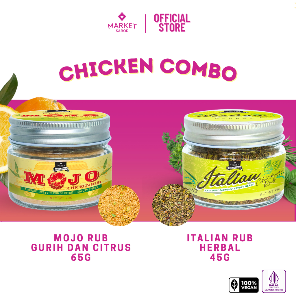 

Chicken Combo / Mojo Rub & Italian Rub - Bumbu Masak