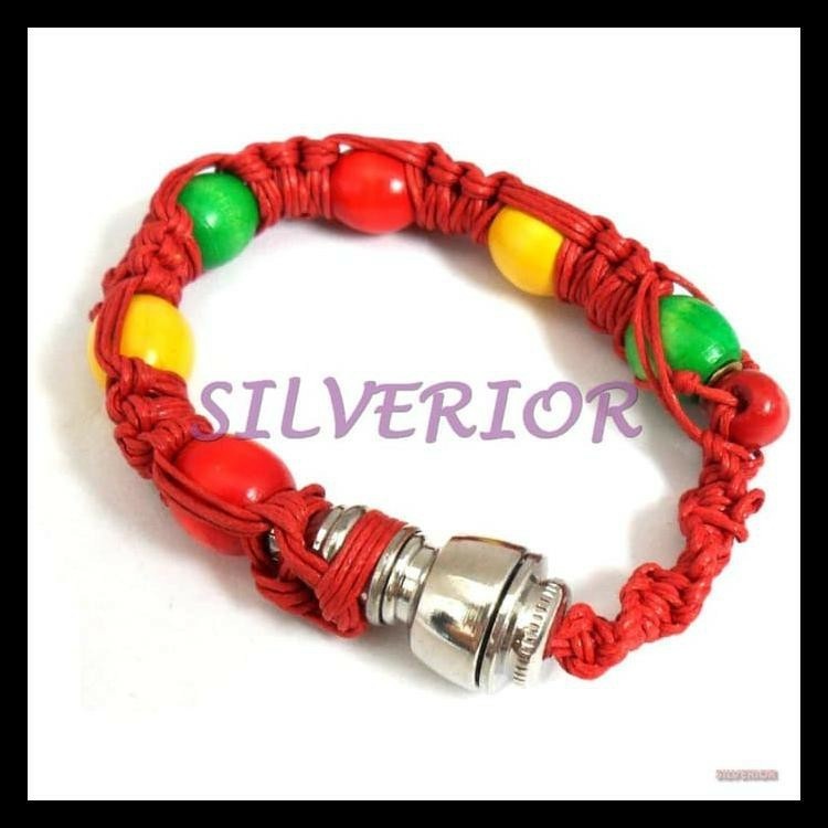 Aksesoris Gelang Tali Tangan Pipa Pria Reggae String Bracelet