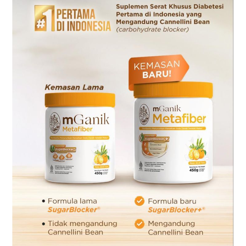 METAFIBER MGANIK 450gr Suplemen serat cegah diabetes
