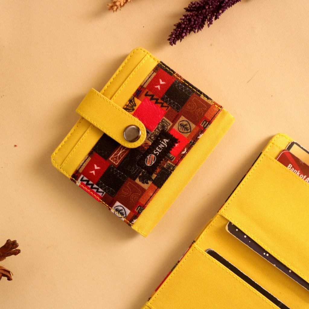 Dompet Lipat Pria Wanita Card Wallet Dompet MultiFungsi Bahan Kain Kanvas