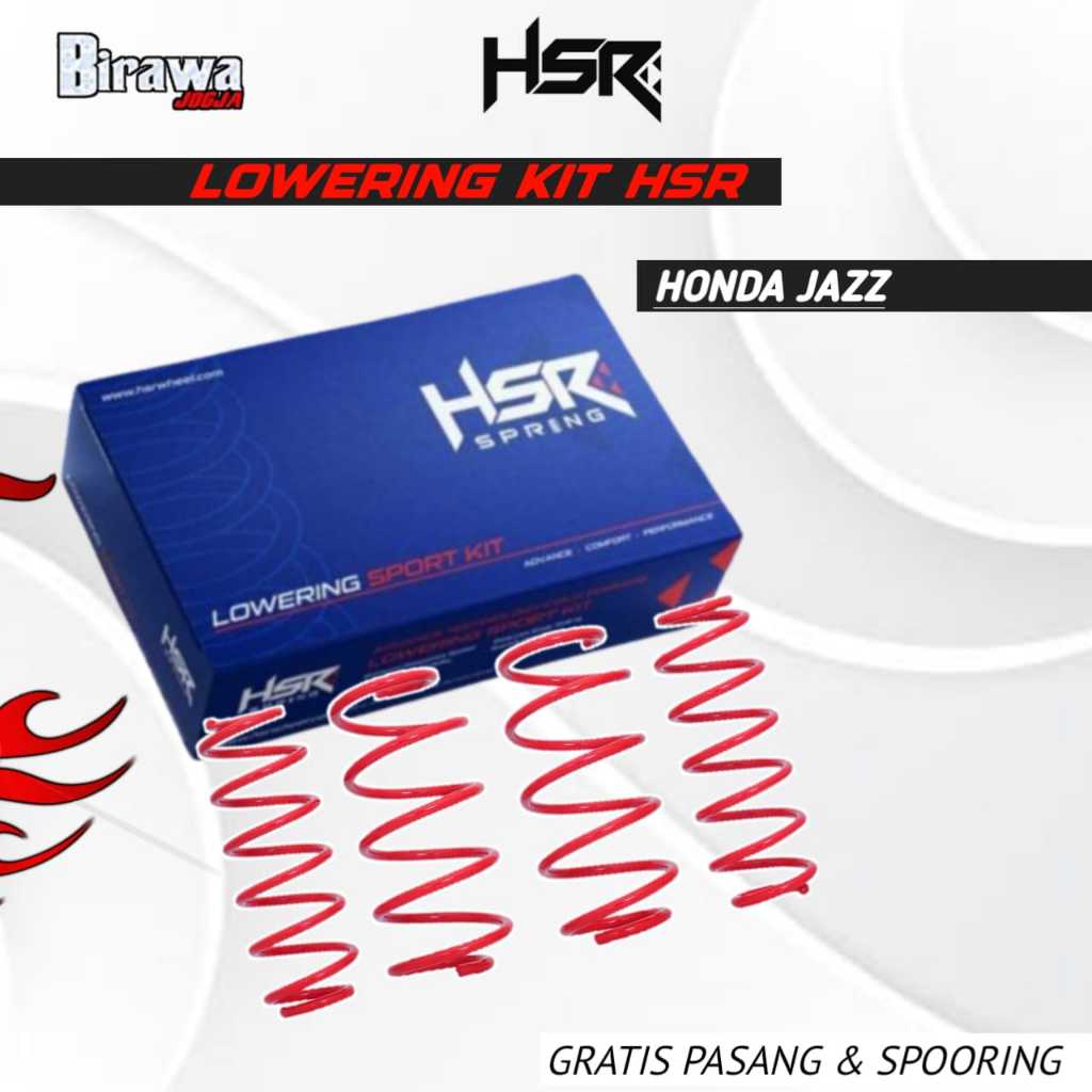 Lowering Kit HSR - Per Ceper Lowering Kit Honda Jazz Warna Merah ( Gratis Pasang )