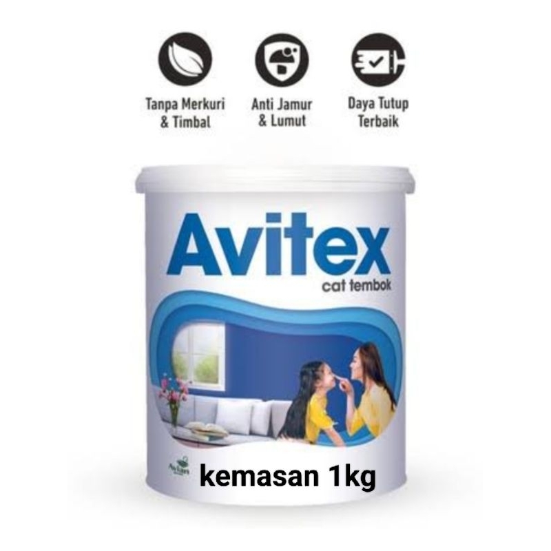 Cat avitex super white 1 kg,cat tembok Avitex putih 1kg