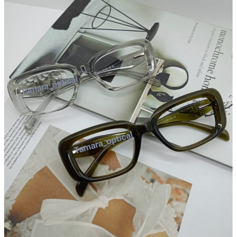 Kacamata wanita/Kacamata kotak bisa minus dan silinder/kacamata:23214