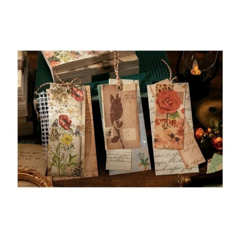 

100 lembar kertas dekor vintage retro material paper jurnal diy