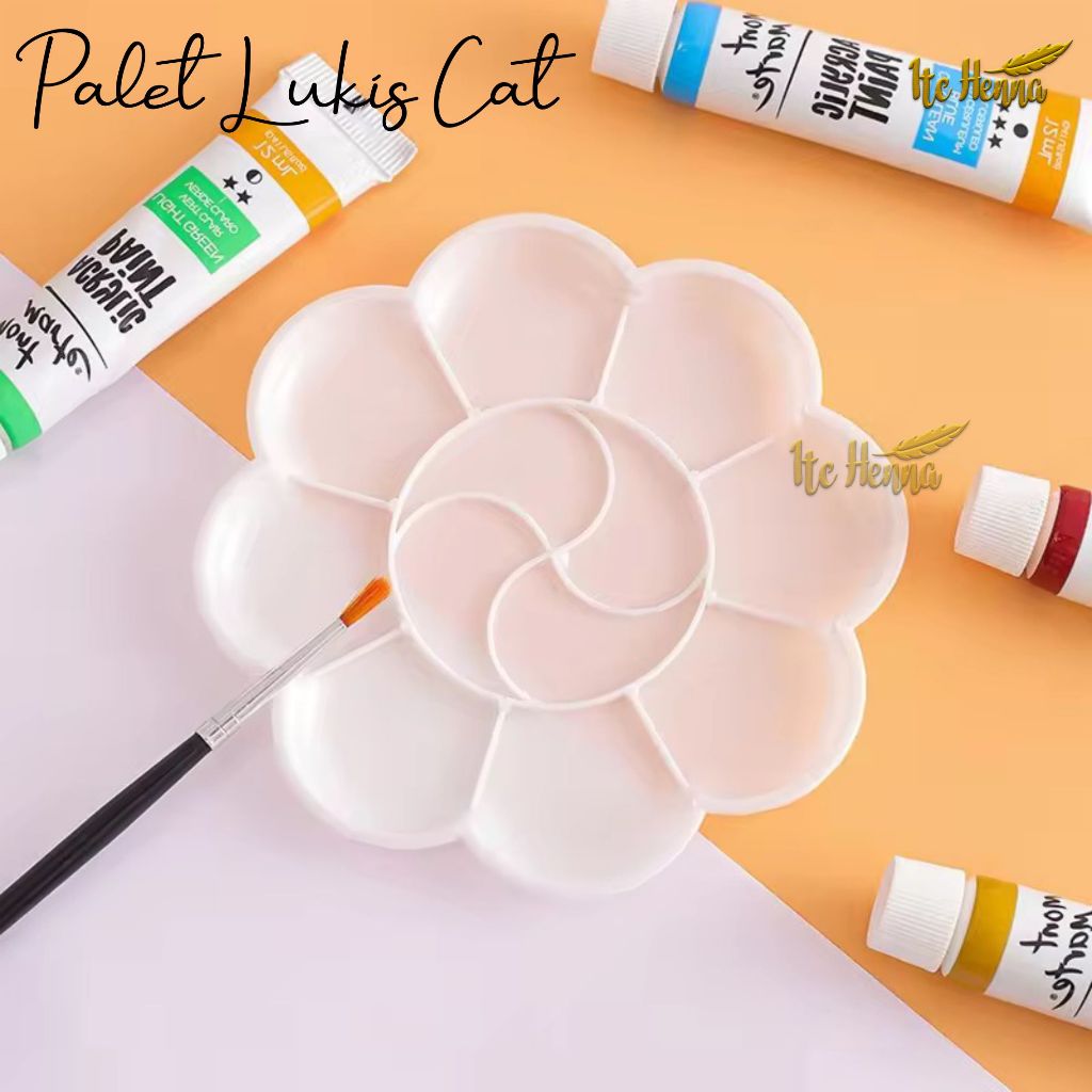 Palet Lukis Cat Acrylic - Akrilik - Cat Air - Minyak - Bulat 8cm