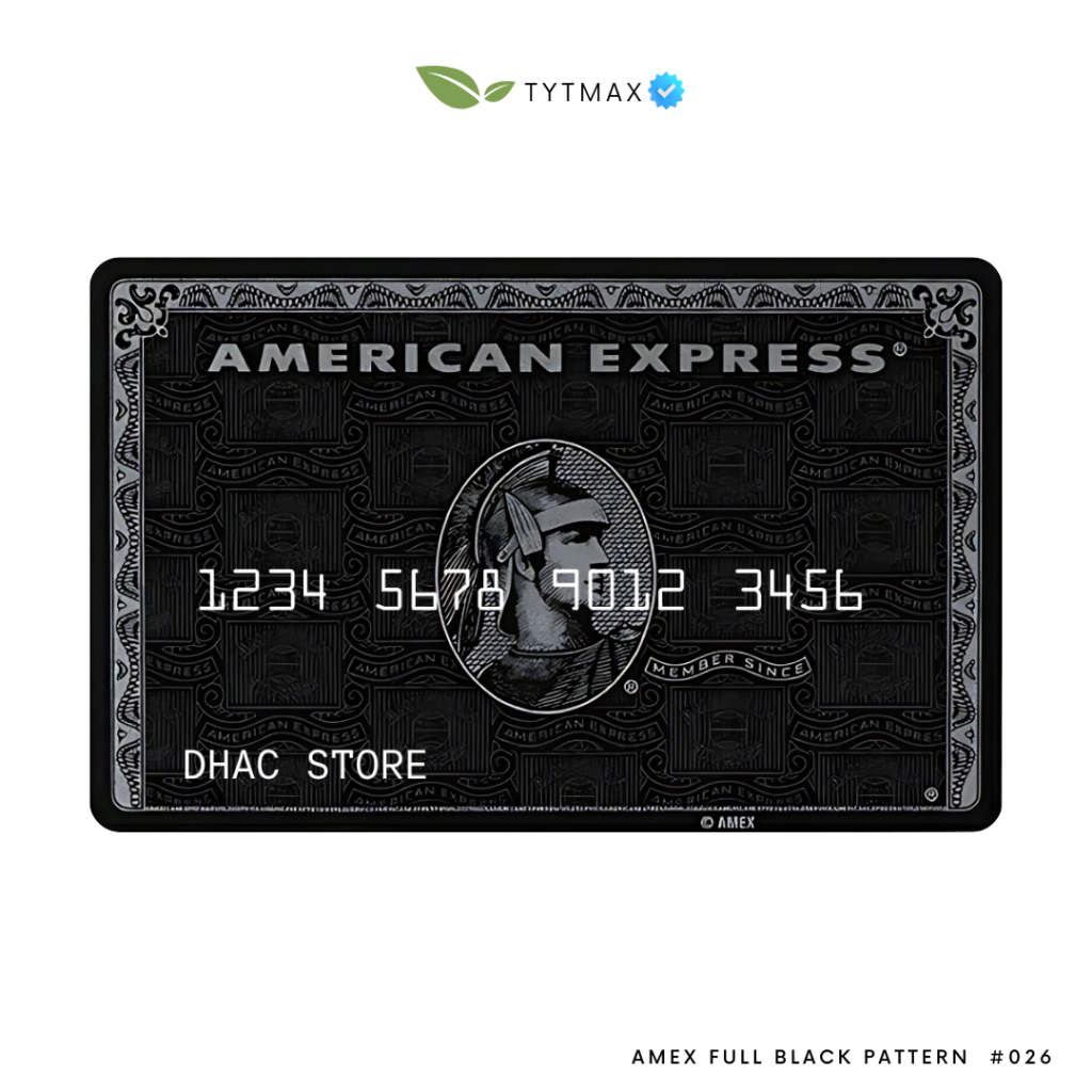 

amex full black pattern #026 / Dummy Credit Card / Fake Premium ID Card