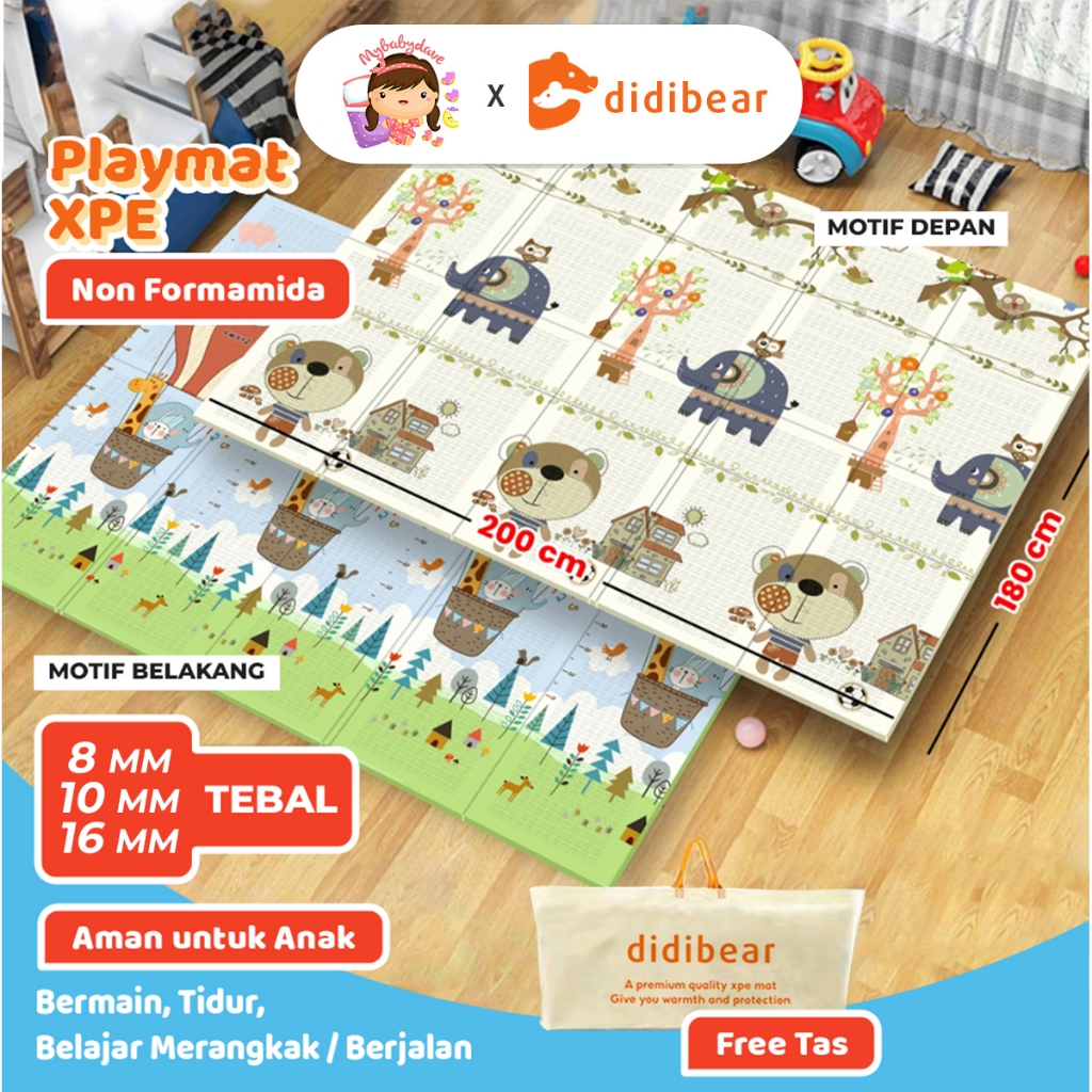 SNI C Playmat Bayi Karpet Lipat Playmat Foldable Bayi Karpet Bayi 180x200cm Matras Bayi Playmate Foa