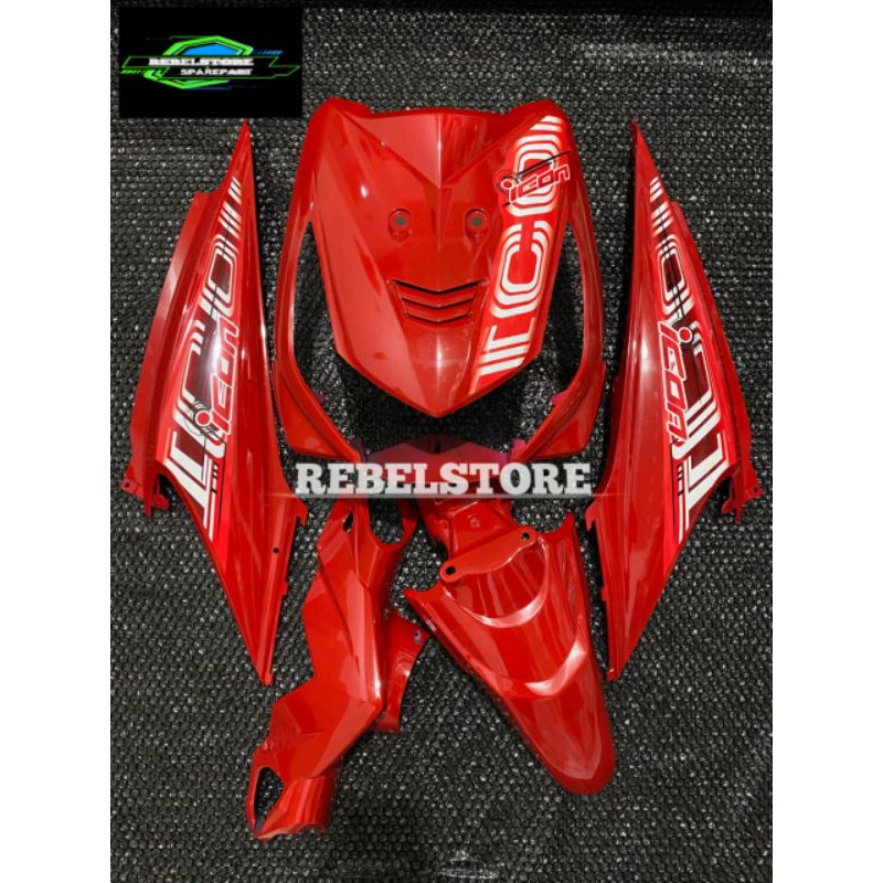 Cover full body halus Honda beat karbu warna merah cabe plus striping icon tahun 2008-2012