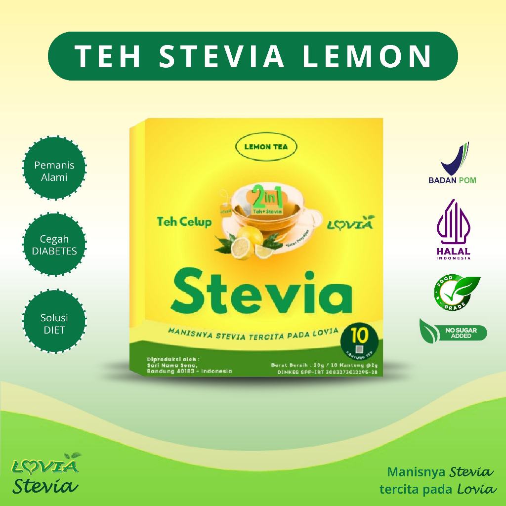 

Teh Celup Manis Stevia Rasa Lemon Dengan Pemanis Alami