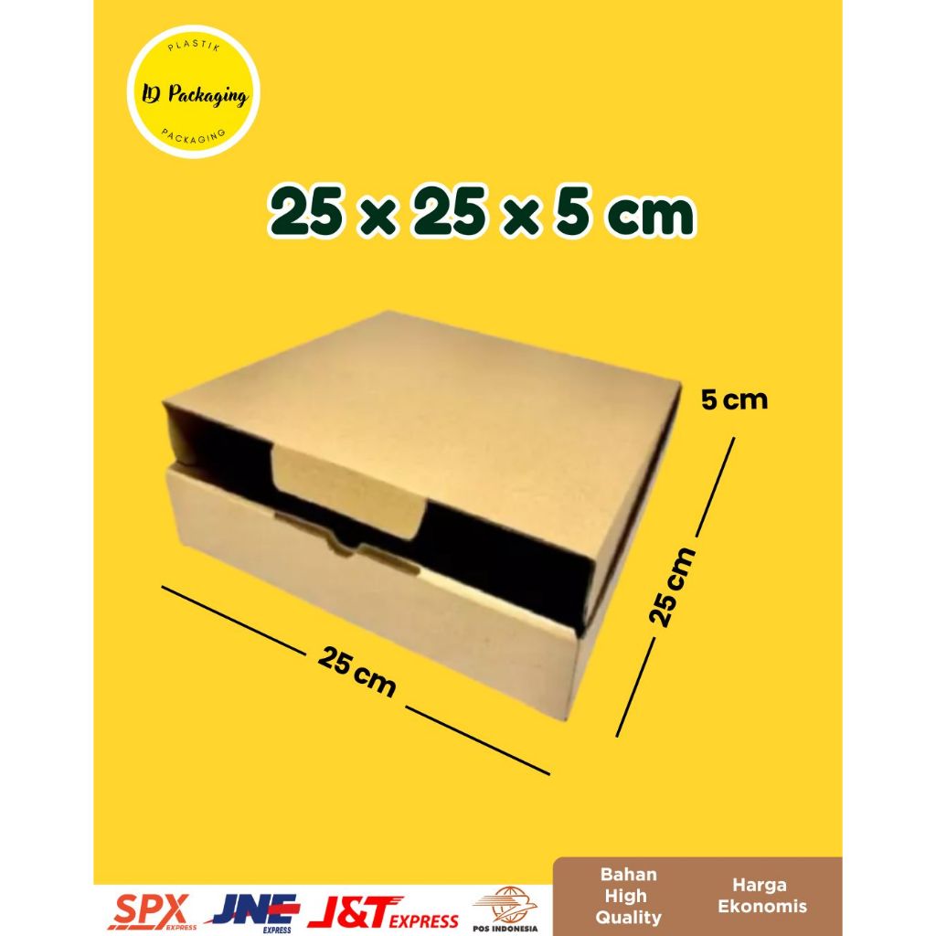 

Kardus 25x25x5 cm | dusbox dus packing kardus box Die Cut & Easy Usage | Box Pizza