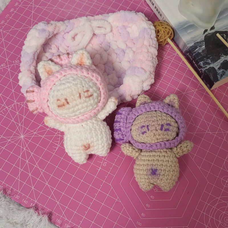 [PRE-ORDER] Taiyaki cat keychain amigurumi crochet | taiyaki cat gantungan kunci boneka rajut [HARAP