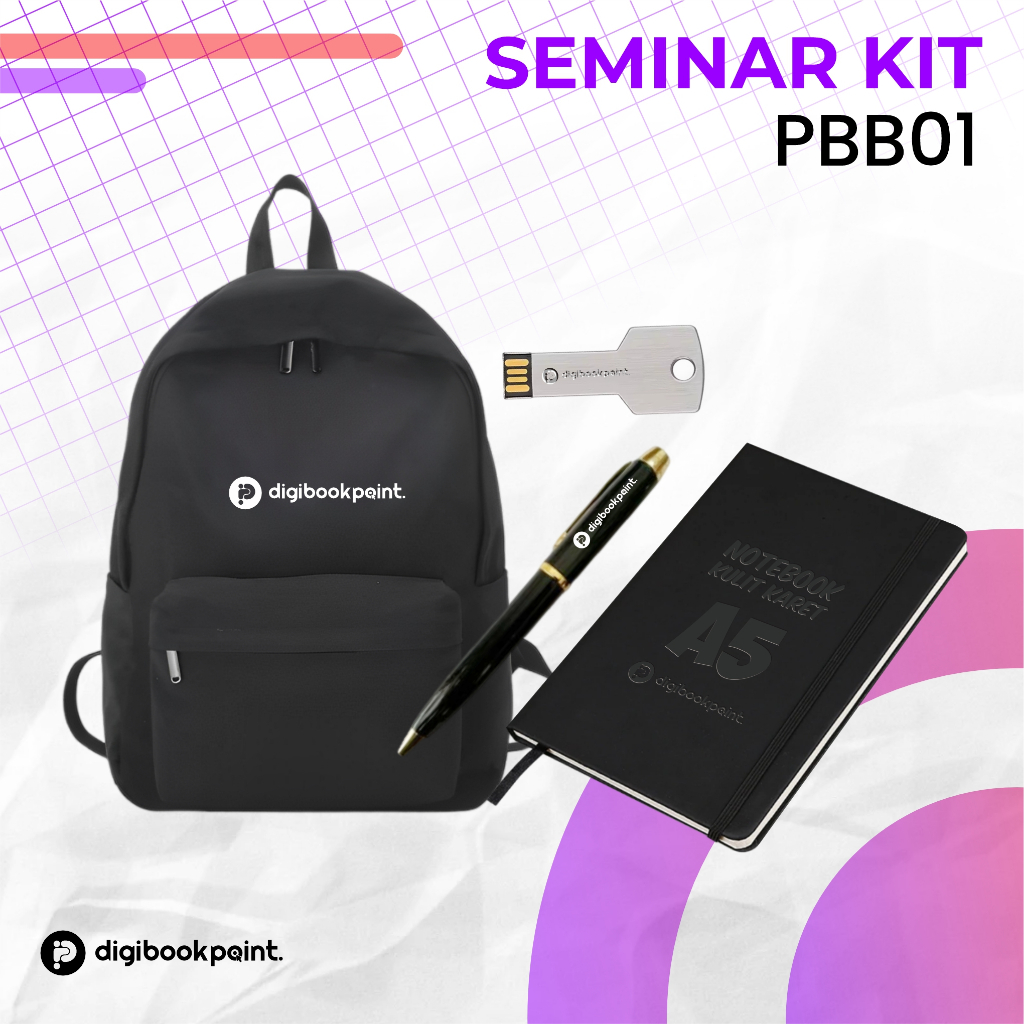 

Paket Seminar Kit - Backpack Cordura, Notebook Kulit Karet, Flashdisk Besi, Pulpen Besi Grafi - PBB 01