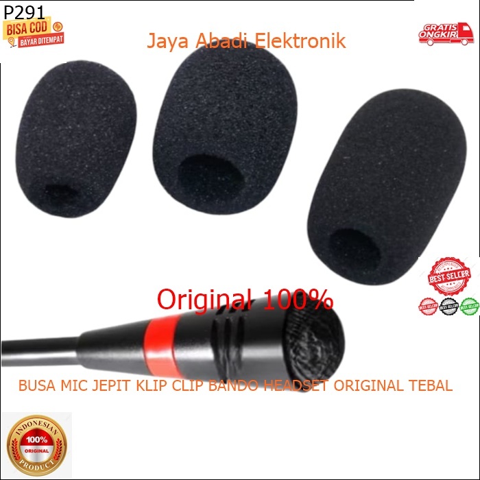 P291 BUSA MIC JEPIT KLIP CLIP BANDO HEADSET  TEBAL SARUNG MIK PELINDUNG MIX SPON MICROPHONE