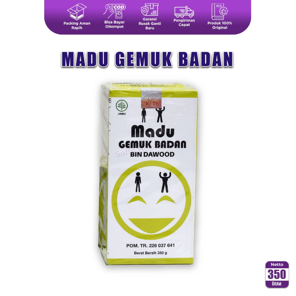 

Madu Penggemuk badan Dewasa Al Mabruroh Isi 350g BPOM Madu Gemuk Badan Bin Dawood 350 Gram Original