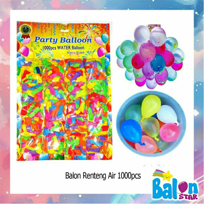 Murah (1Papan isi 100pcs) Balon Renteng Air, balon latex, balon jari