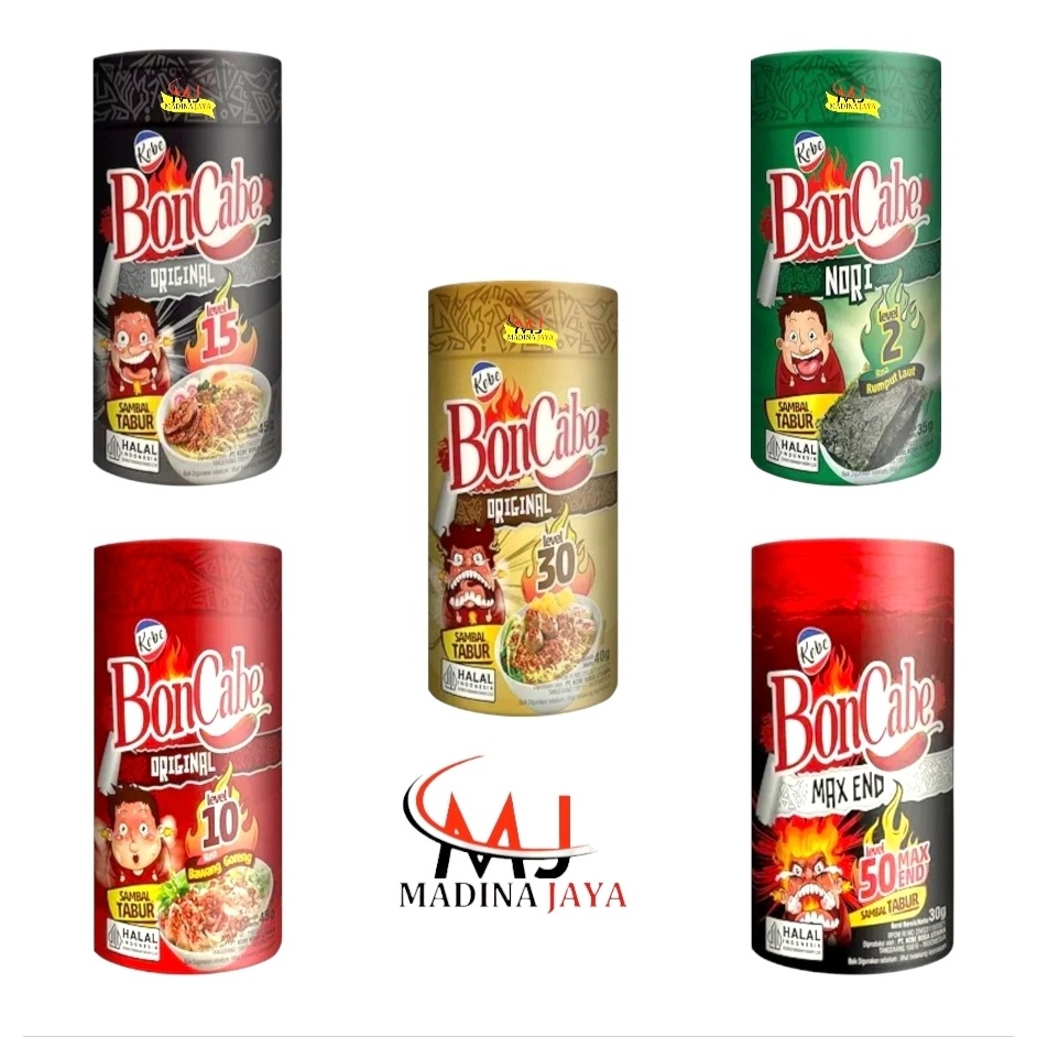 

Boncabe Level 50 30 15 10 Rasa Original Pedas /Botol sambal tabur