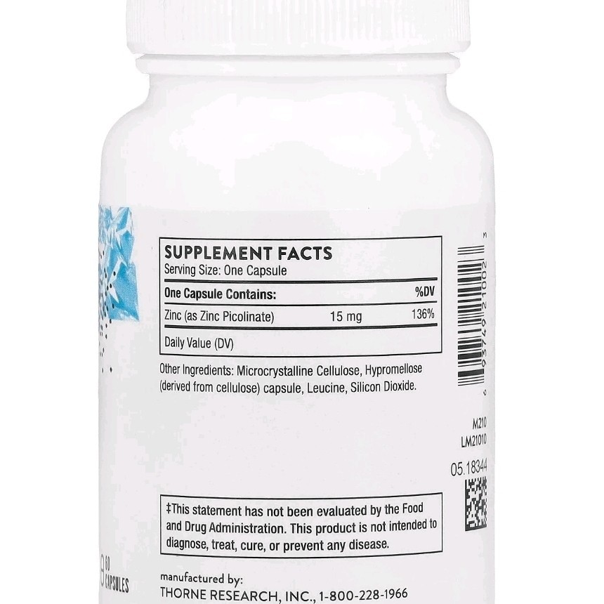 Thor Research Zinc Picolinate, 15 mg 60 Capsules Immune Foundational