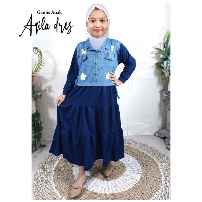 SALE gamis anak aqila gamis kombinasi gamis anak cantik