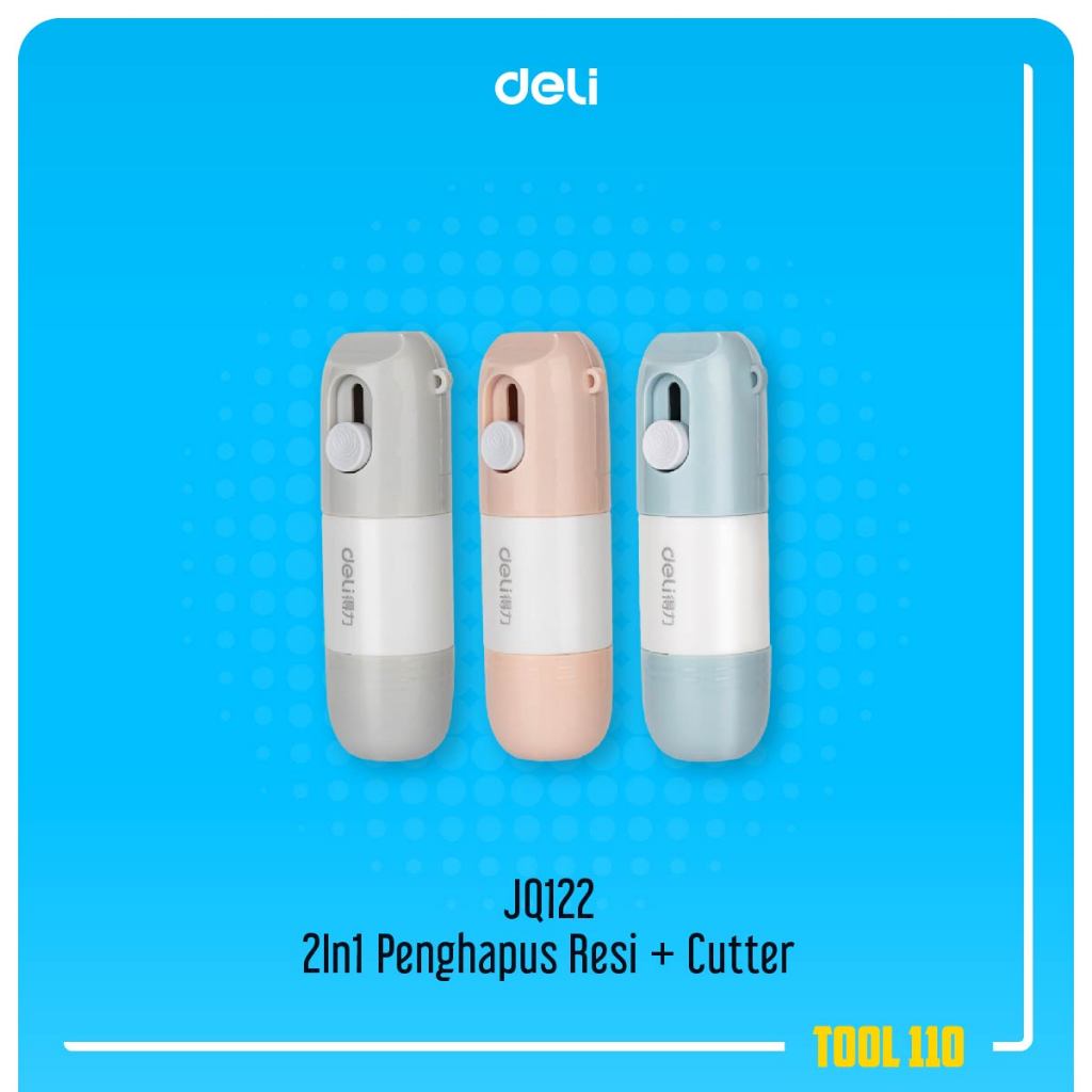 

Deli JQ122 2In1 Stempel Penghapus Resi Cutter Pembuka Paket