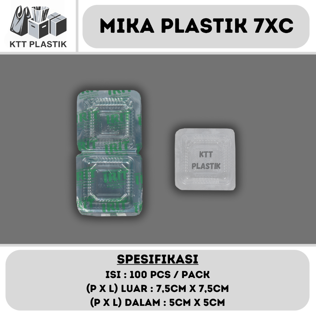 Mika Plastik 7XC IRIT - Isi 100pcs / pack - Mika Kotak Makan - Mika Wadah Kue