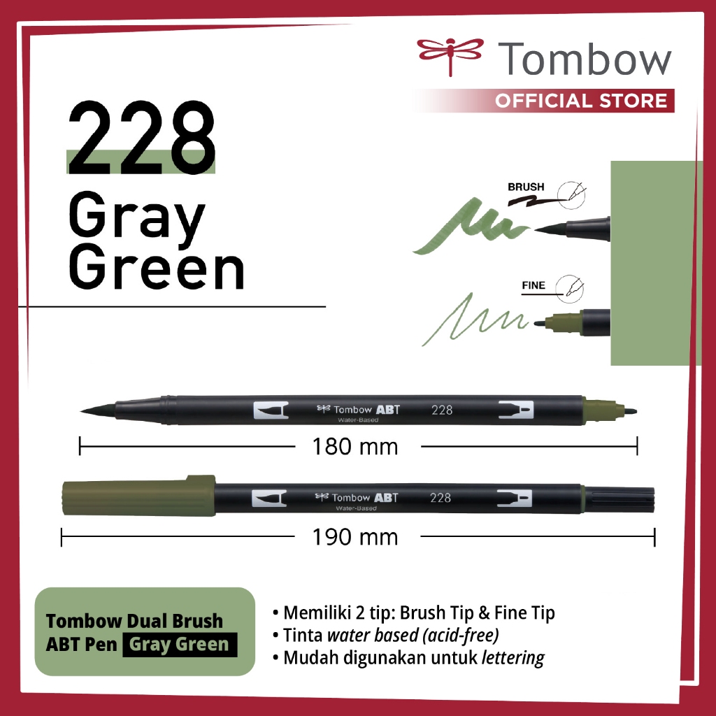 

Tombow Dual Brush ABT Pen Gray Green
