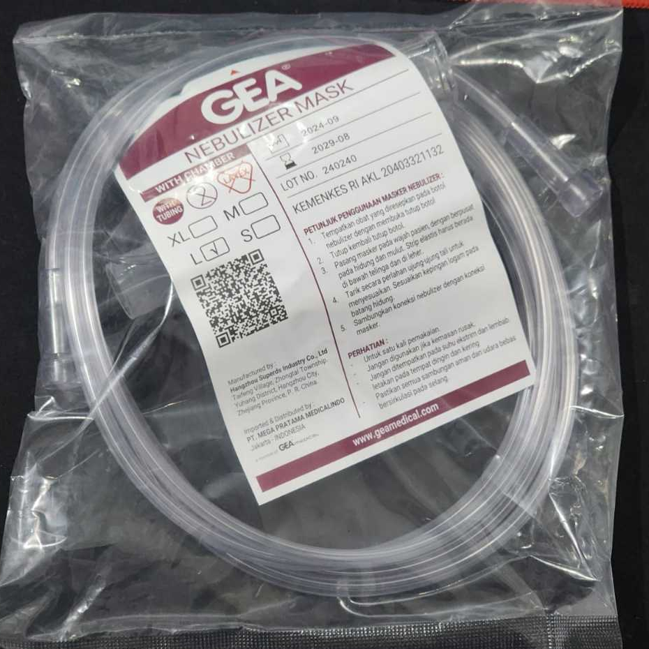 NEBULIZER MASK WITH CHAMBER DEWASA GEA / MASKER NEBULIZER WITH CHAMBER  UKURAN DEWASA L GEA