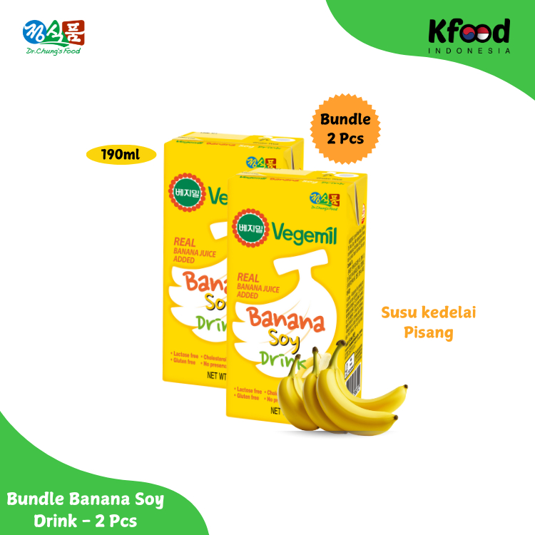 

Kfoodind - Vegemil Soy Drink Banana pack 190ml (Bundle 2 drinks)