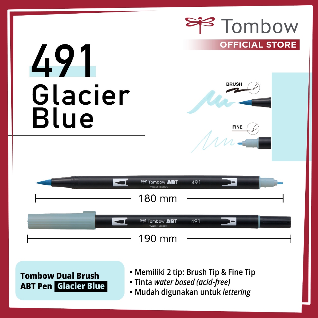 

Tombow Dual Brush ABT Pen Glacier Blue