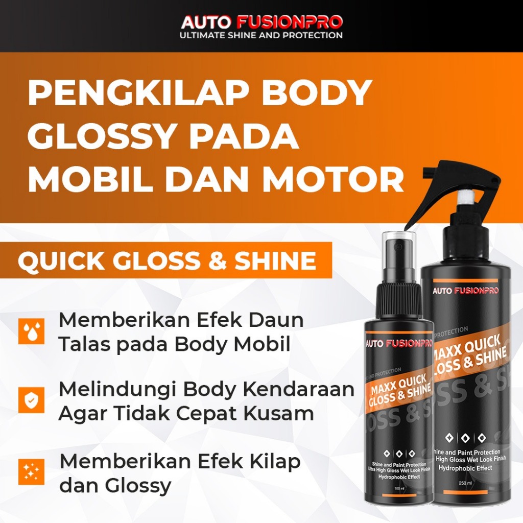 [Best Seller ] Pengkilap Motor Mobil Glossy Ceramic Spray Soft Coating - Quick Gloss & Shine - BISA 