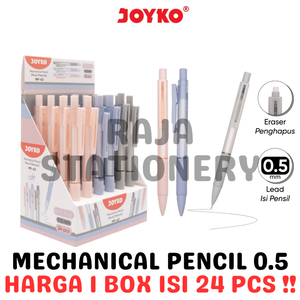 

JOYKO MECHANICAL PENCIL 0.5MM CLICKER PENSIL MEKANIK 0.5 JOYKO CETEK MP-60 BOX [24PCS]