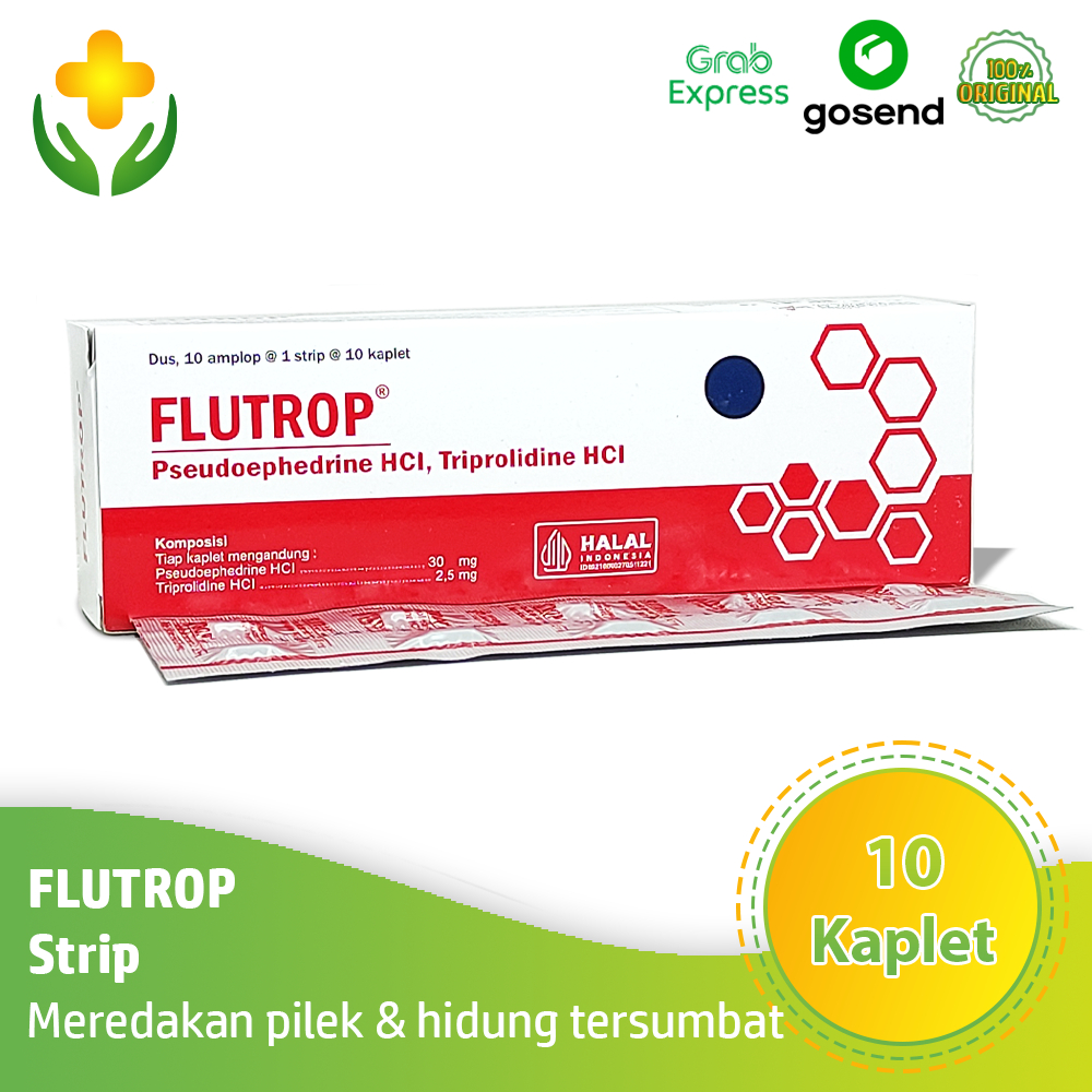 Flutrop Strip 10 Tablet Obat Pilek Hidung Tersumbat Flutrop Tablet