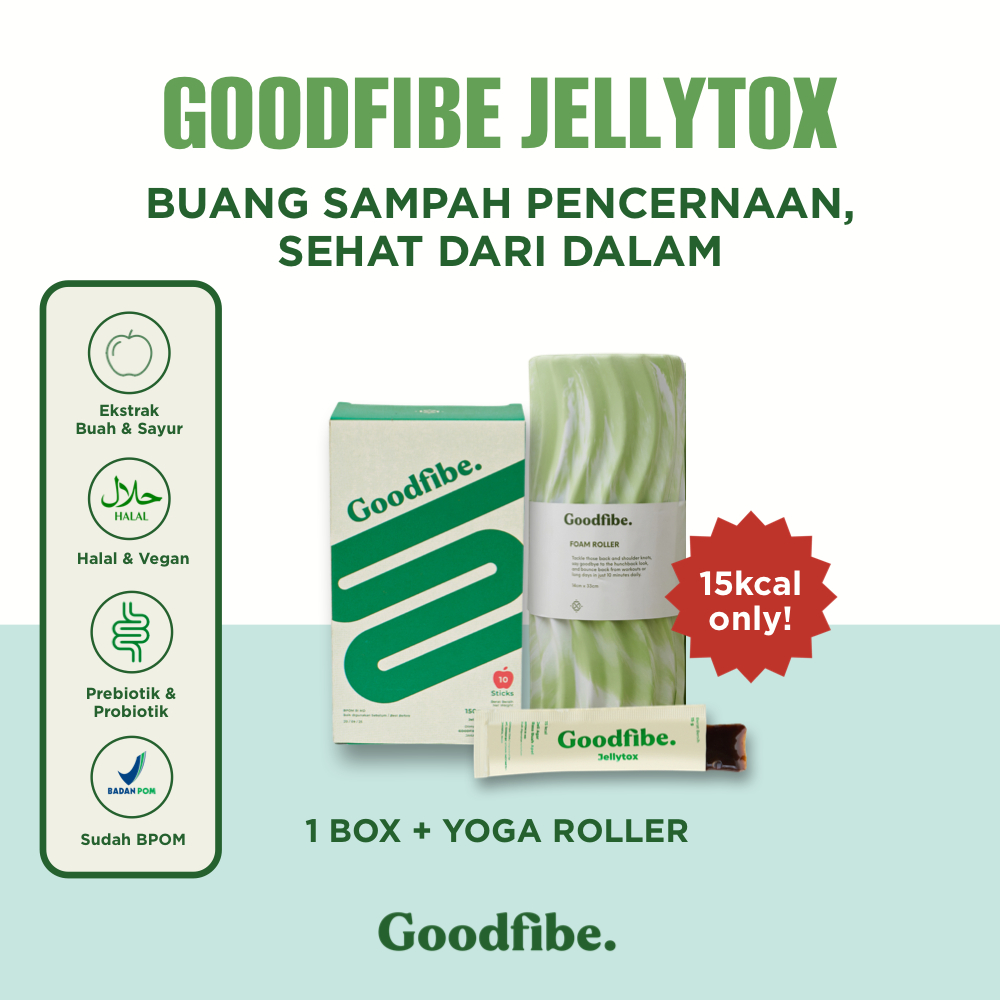 Goodfibe Jellytox 1 Box FREE Yoga Foam Roller — Fiber Jelly Probiotik Suplemen untuk Diet dan Detox