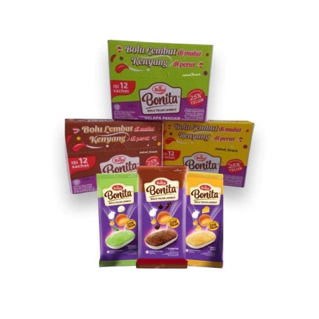 

KUE ROMA BONITA BOLU TELUR LEMBUT 1BOX isi 12pc x 30gr KEIK BOLU RASA