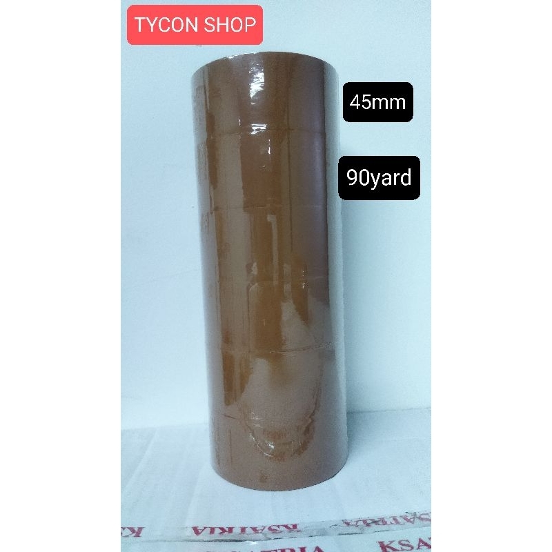 

bisa cod! Lakban coklat & bening 45mm x 90 yard isi 6pcs merk ksatria