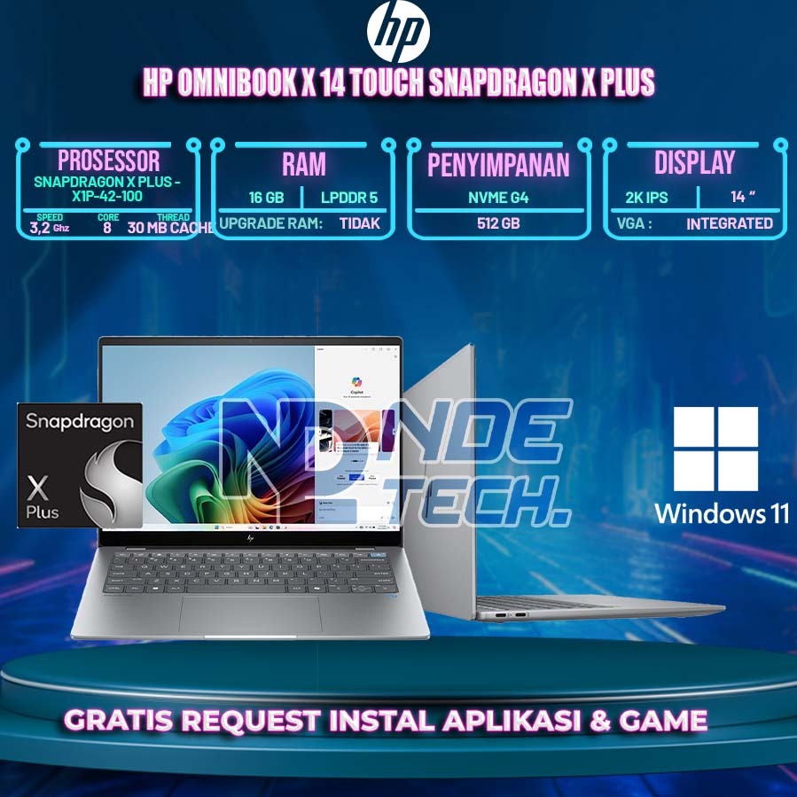 HP Omnibook X 14 Touch Snapdragon X Plus