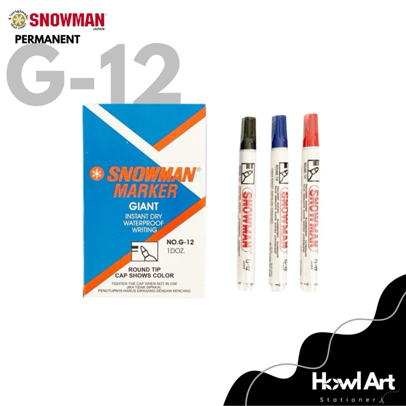 

Snowman Spidol Permanen G-12 Hitam Biru Merah