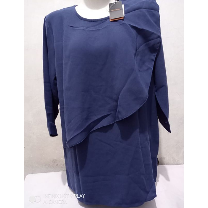 Murah Kemeja Blouse Baju Wanita MPD Emba Navy Size S Dan M Dan L