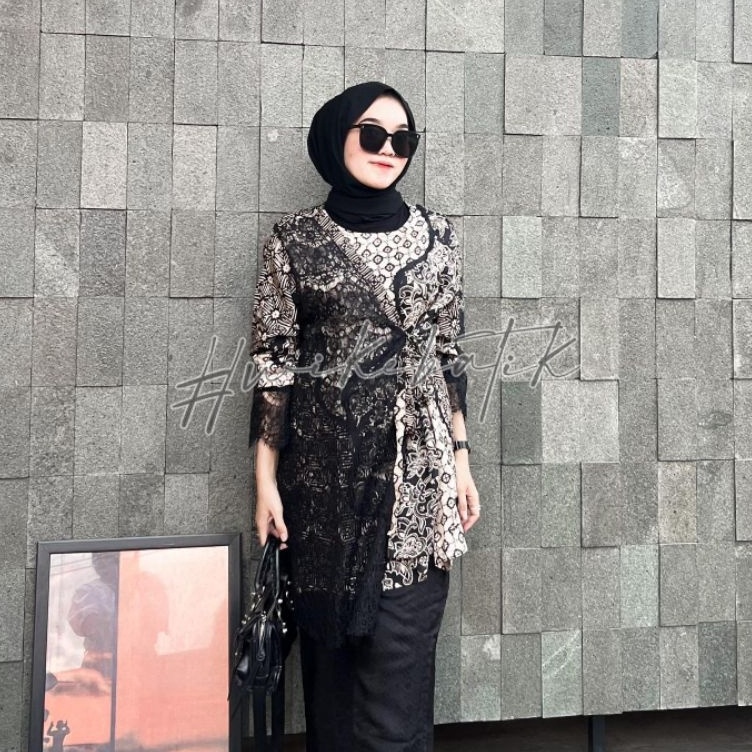 KODE N45K WIKE BATIK  SET ALLYSA BLOUSE BLUS KULOT VISCOSE  BATIK TRUSMI