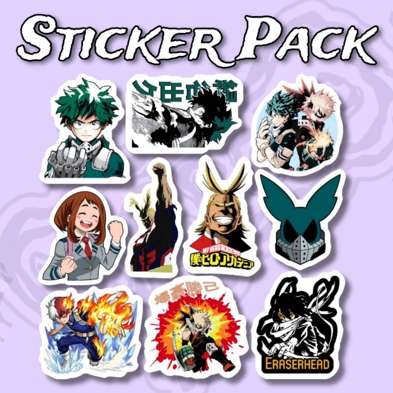 

Sticker Anime My Hero Academia MHA Pack isi 10 pcs vinyl waterproof