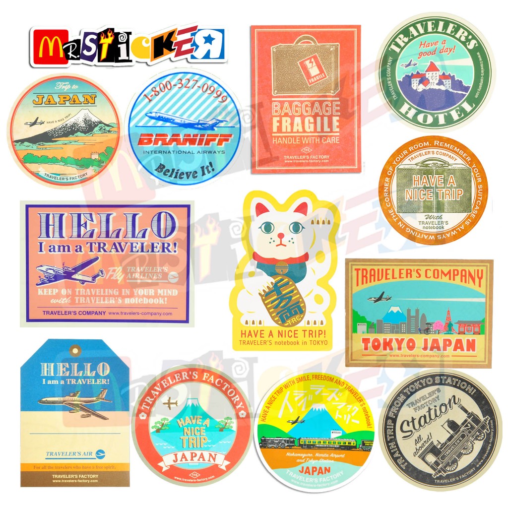 

sticker travelers tokyo japan diecut travel notebook luggage stiker