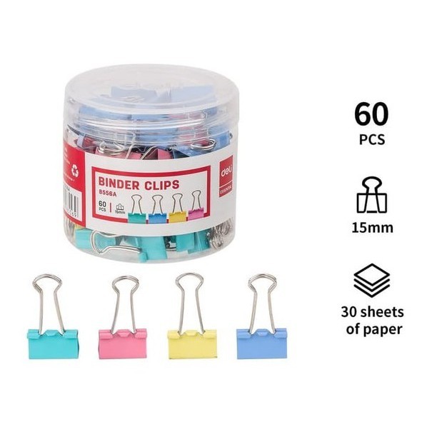 

Klip Kertas Binder Clip Warna Lucu Smile DELI 8556 ( 15 mm ) no. 105