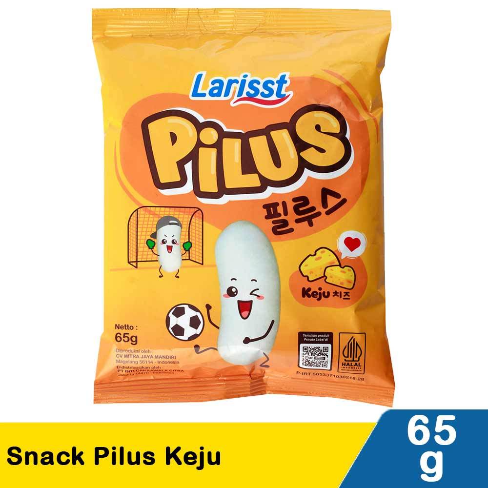 

Larisst Snack Pilus Keju 65g – Renyah, Gurih, & Kejunya Nampol!