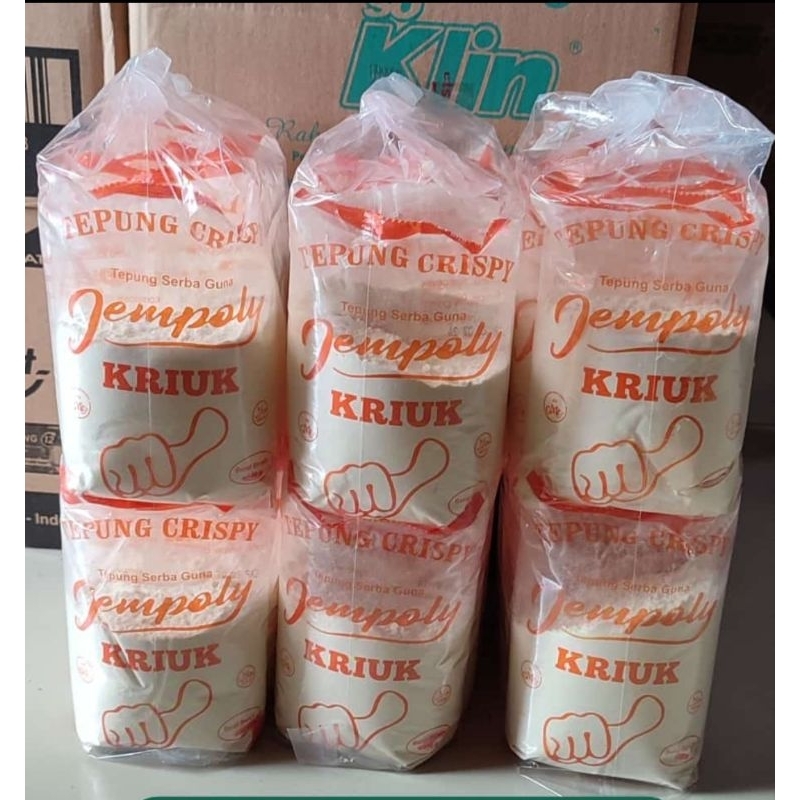 

tepung crispy jempol 150gr✅tepung serba guna 150gr✅tepung kriuk 150gr✅1bal isi 10pics