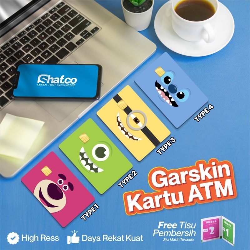 GARSKIN STICKER KARTU / FLAZZ / SKIN CARD / STIKER / LOTSO / MONSTER INC / MINION / STITCH