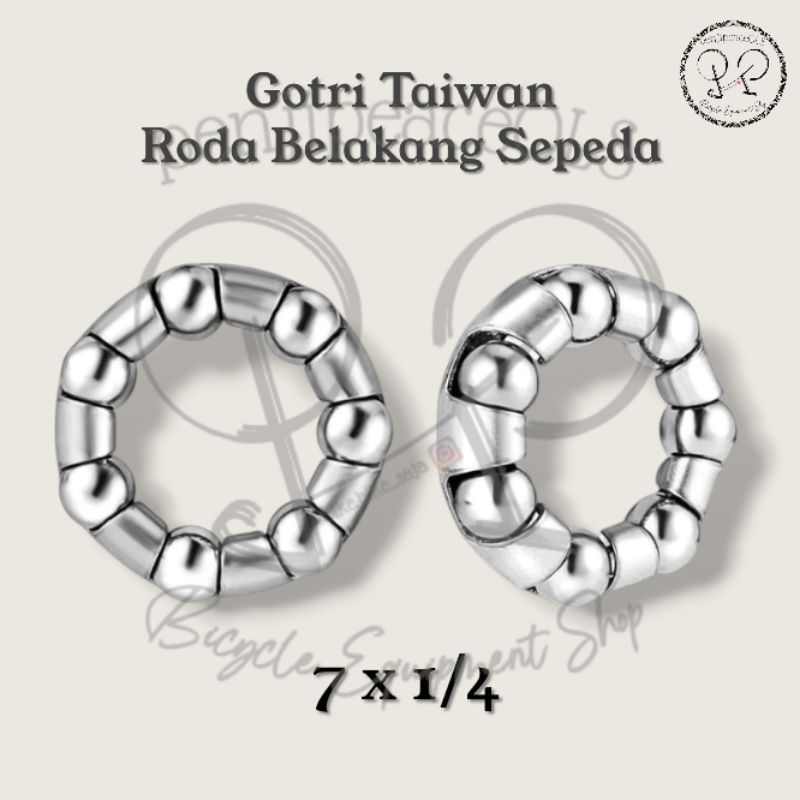 Pelor Set GOTRI Roda BELAKANG sepeda 1/4 × 7 Taiwan sarang pelor klaher roda lahar roda sepeda
