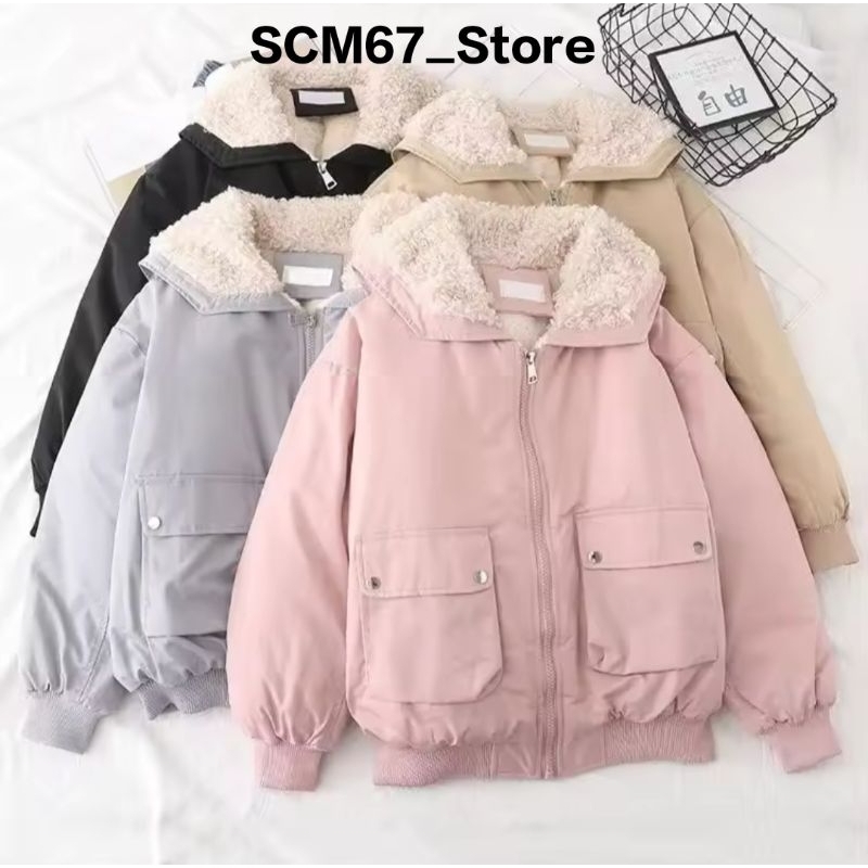 Jaket Winter Wanita/Jaket Tebal Bulu Halus Wanita Terbaru/Jaket Fashion Korea Terkini