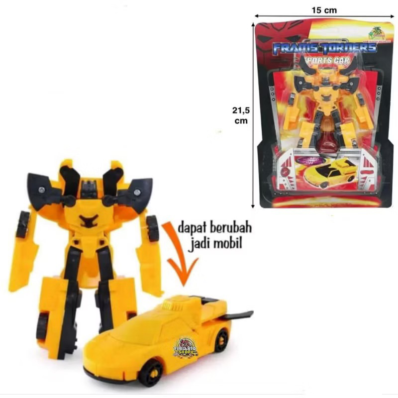 Mainan edukasi anak laki laki mobil transformer robot car edukatif murah deform sedan frams torners 