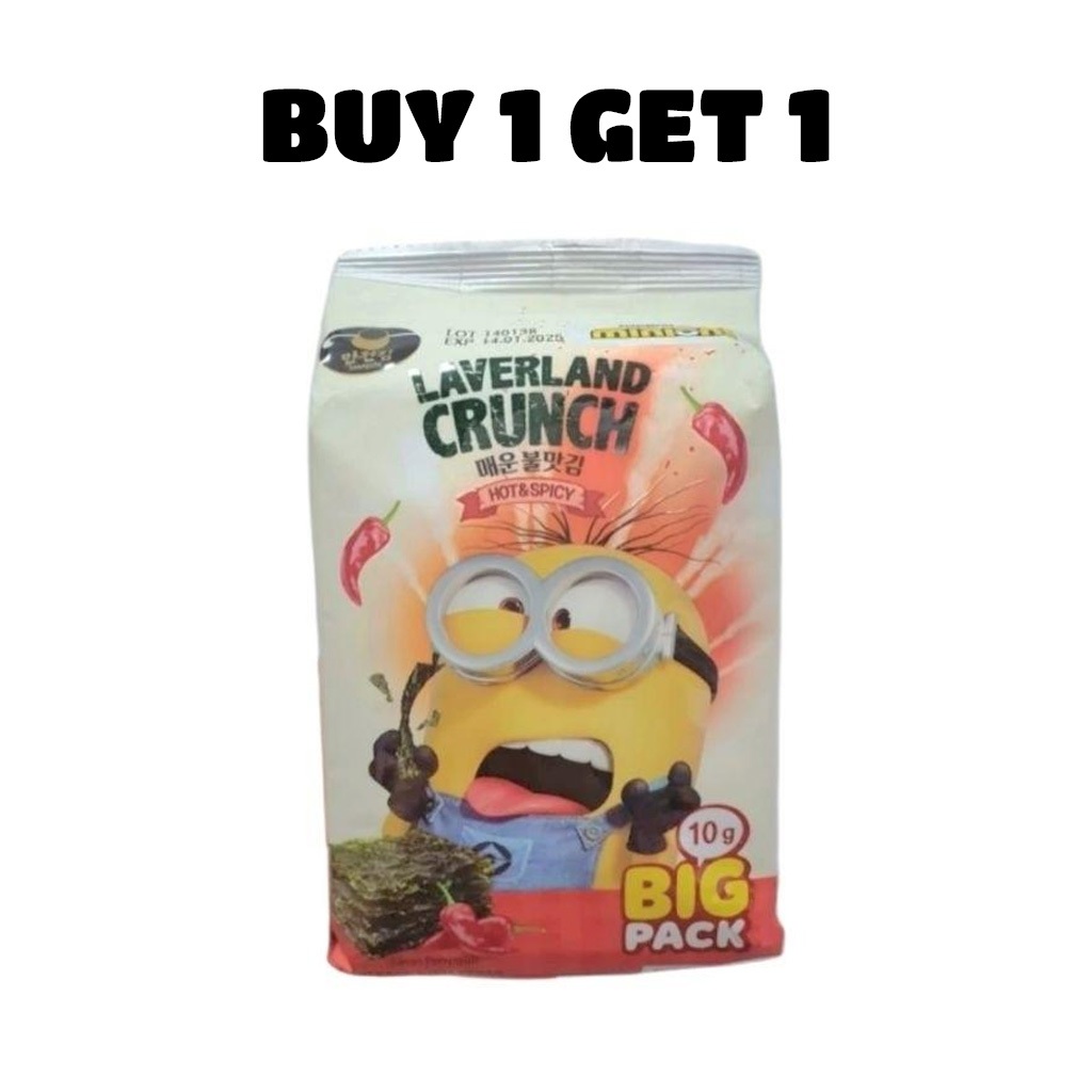 

BUY 1 GET 1 FREE - Laverland Crunch Sea Salt Spicy Chicken / Cemilan Rumput Laut 10 Gr