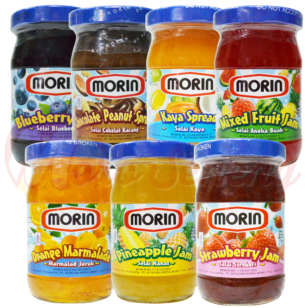 

MORIN Selai 170 gr Blueberry Kaya Orange Strawberry Apricot Raspberry Hazelnut Peanut